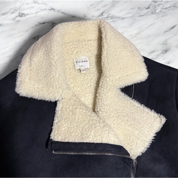 LIKE NEW Ellison Black Suede and Sherpa Jacket - Picture 4 of 12